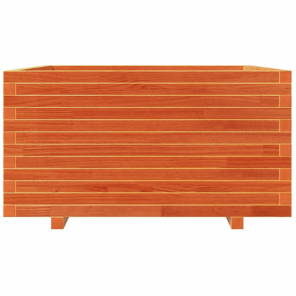 Jardinera Madera Maciza De Pino Marrón Cera 90x90x49,5 Cm_4