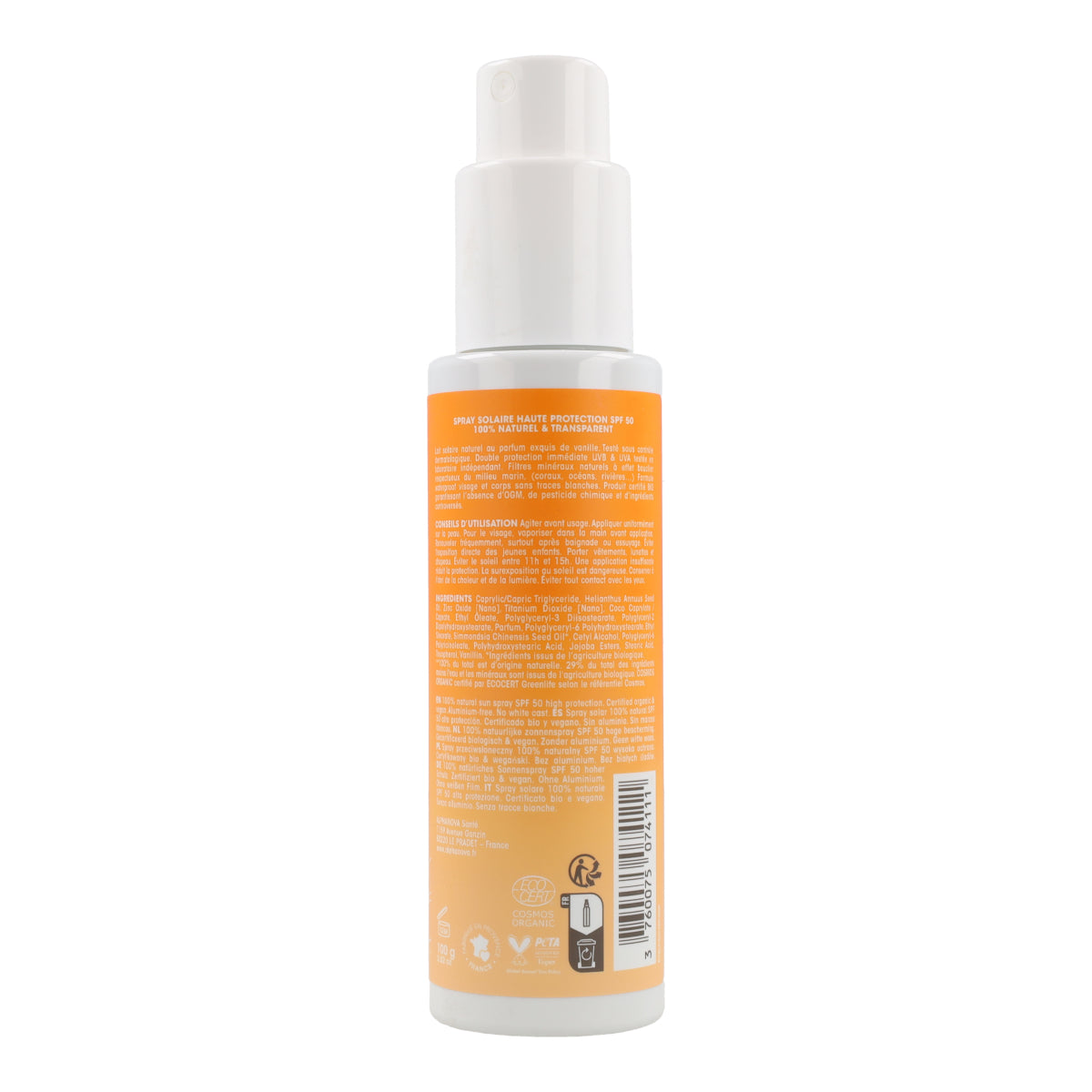 Spray solar adultos bio FPS50 Alphanova 100 ml