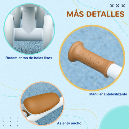 Aiyaplay Bicicleta Sin Pedales Para Niños De 12-36 Meses 56x27x39 Cm Blanco_4