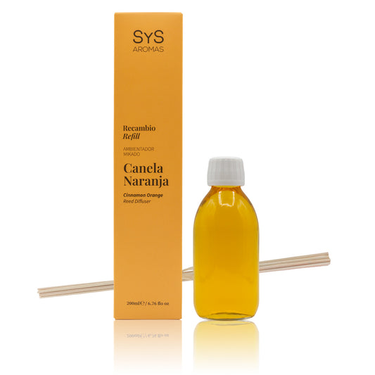 Recambio Mikado de Canela-Naranja Origins SYS Aromas 200 ml | Con Palos | Aroma Cítrico y Especiado_0