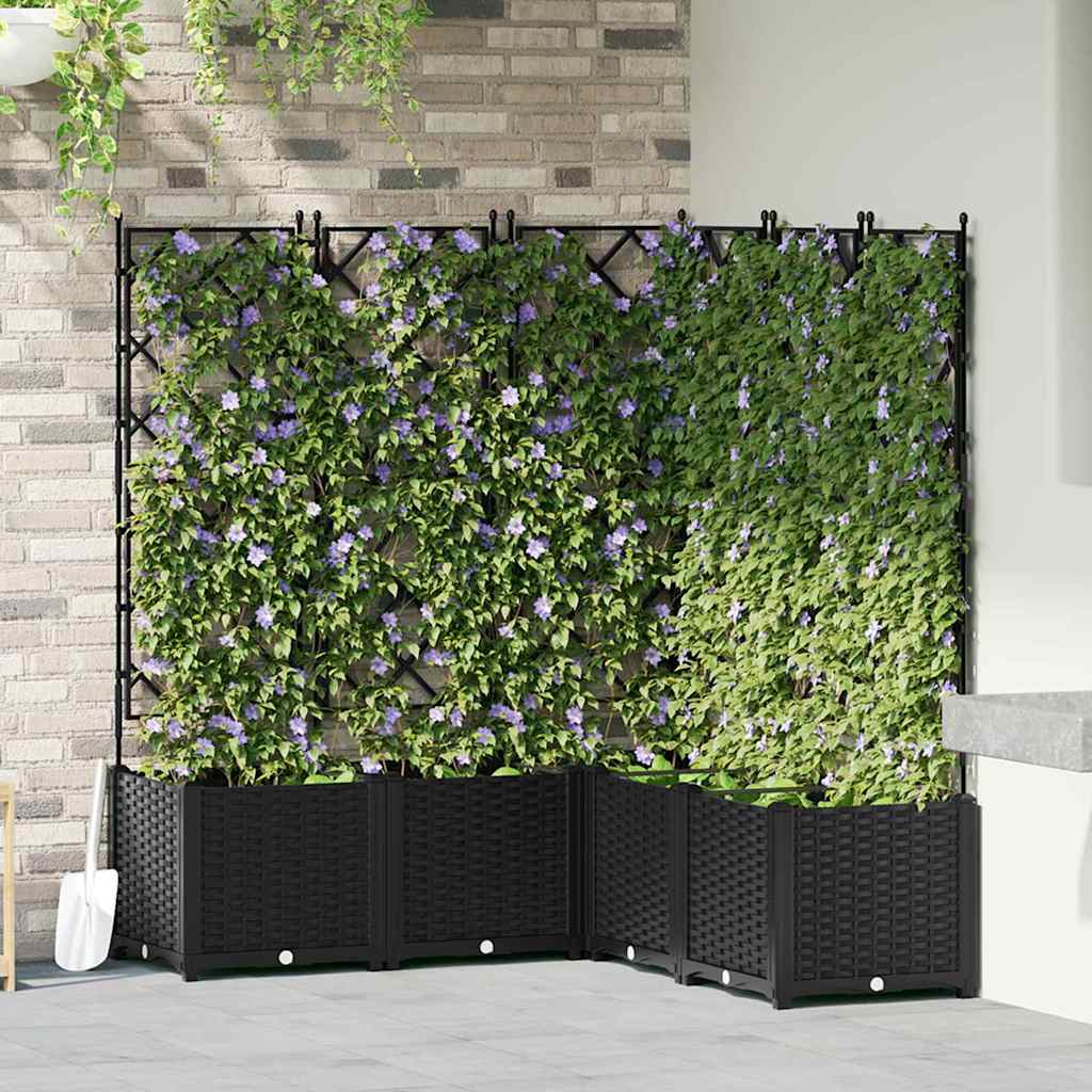Macetero De Jardín 5 Uds. Negro 120 X 120 X 143 Cm Pp_1