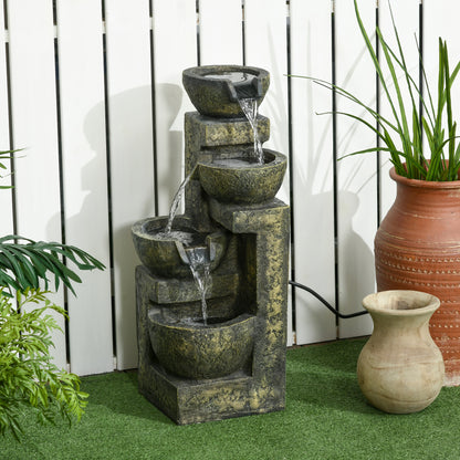 Outsunny Fuente De Jardín 5w Con Bomba De Agua 25x24x60 Cm Multicolor_1