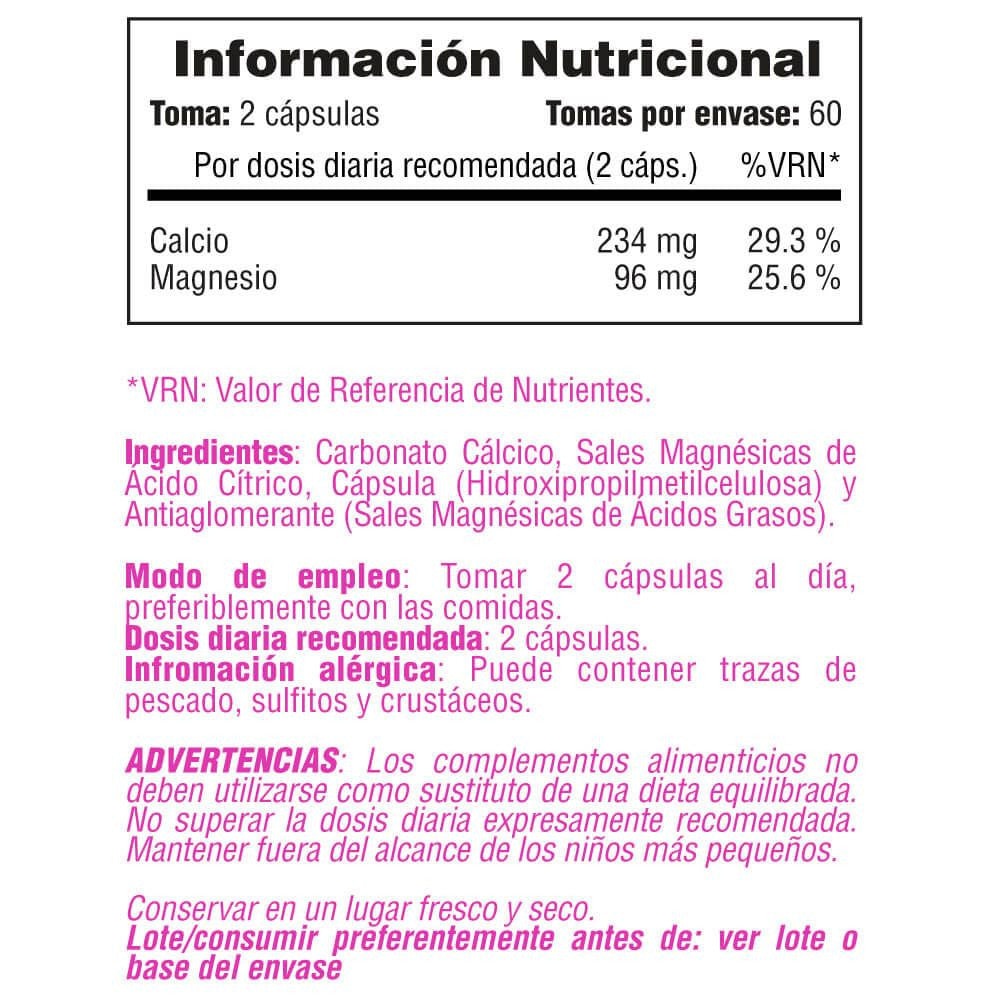 Calcio Y Magnesio - 120 Cápsulas Vegetales - Magnesio - Smart Supplements_4