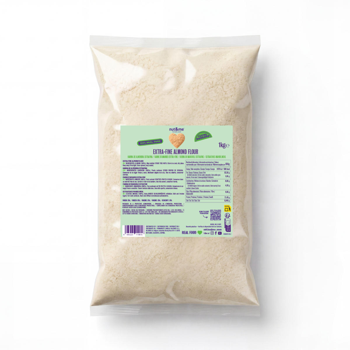 Harina de Almendra extrafina (especial pastelería) Nut&me 1 kg