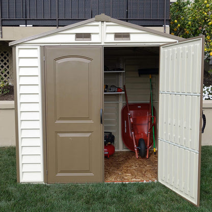 Caseta Jardín Storeall 8×6 Pvc Marfil/marrón_1