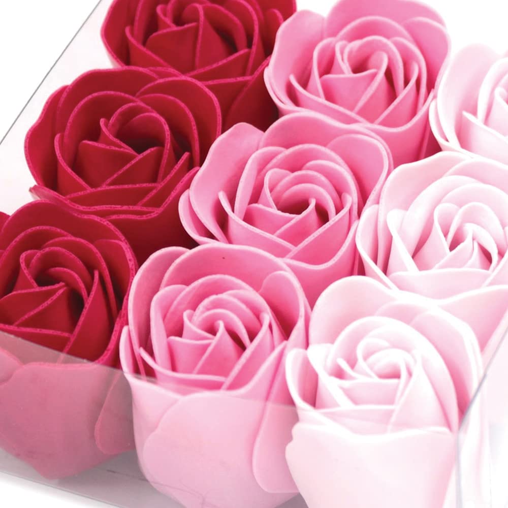Caja 9 Rosas De Jabón (rosa) - Flores Con Pétalos De Jabón Perfumados - Regalo Original Para Días Especiales_1