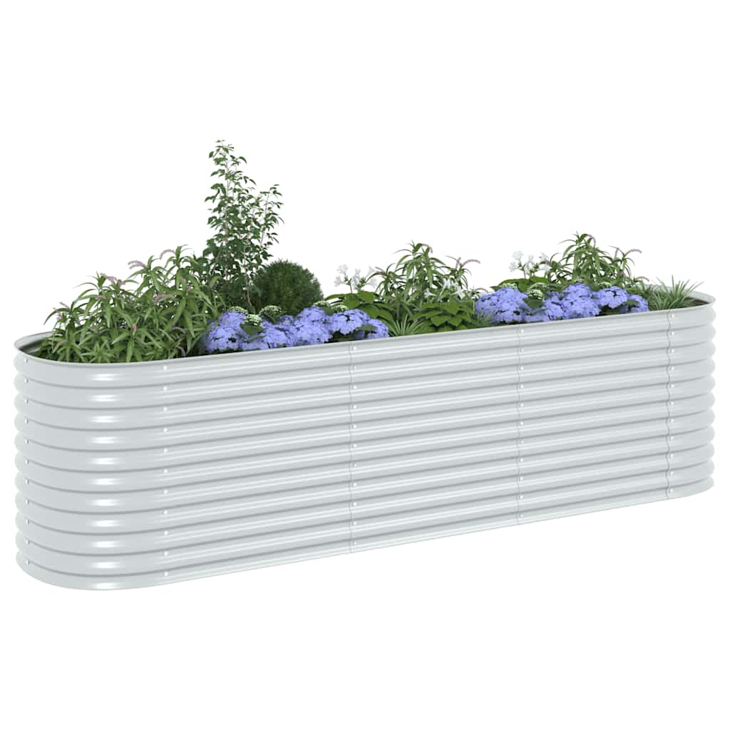 Arriate De Acero Galvanizado Plateado 320x80x81 Cm_3