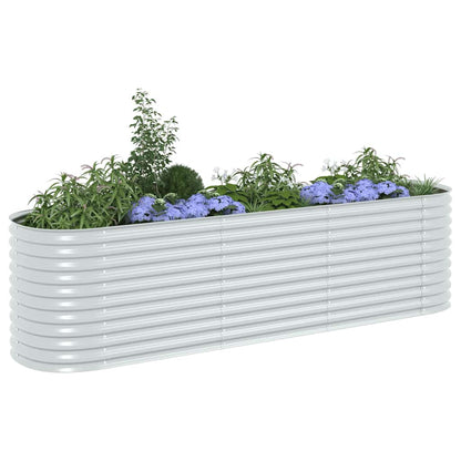 Arriate De Acero Galvanizado Plateado 320x80x81 Cm_3