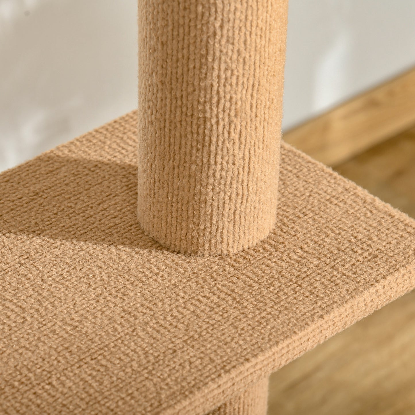 Pawhut Árbol Para Gatos Del Suelo Al Techo 43x27x228-260 Cm Con Altura Ajustable_4