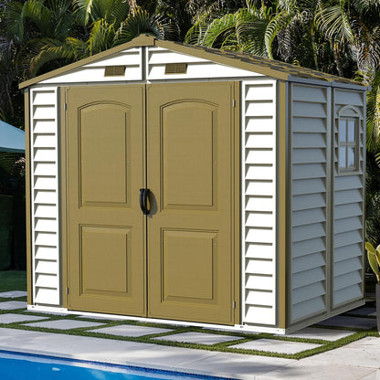 Caseta Jardín Storeall 8×6 Pvc Marfil/marrón_5