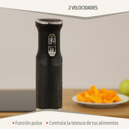 Briebe Batidora De Mano Brazo Desmontable, Cuchillas De Corte En Acero Inoxidable Diseño Ergonómico, Hb1173blk, Negro_3