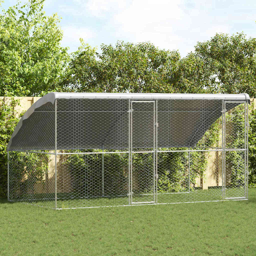 Refugio Para Perros 2 Pcs Plateado 4 X 2 X 2 M_1