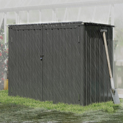 Cobertizo Para Contenedor De Basura Doble De Acero Galvanizado Con Tapa Abatible_3