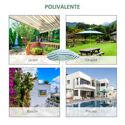 Outsunny Sombrilla De Playa Ø180cm Con Techo Inclinable Poste Metal Para Jardín_5