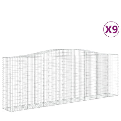Cestas Gaviones 9 Uds Forma De Arco Hierro 400x50x140/160 Cm_0