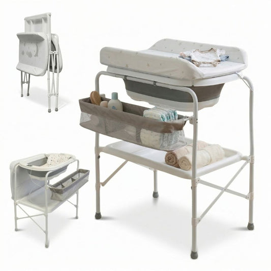 Bathby | Bañera Bebé 5 En 1 Plegable Con Soporte, Cojín Antideslizante, Cambiador (gris Pro)_0