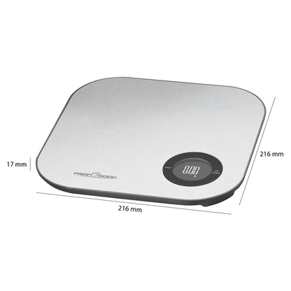 Báscula De Cocina Inteligente Bluetooth Con App, Precisión 1g, Hasta 5 Kg, Acero Inoxidable Proficook Kw 11158 Plata_4