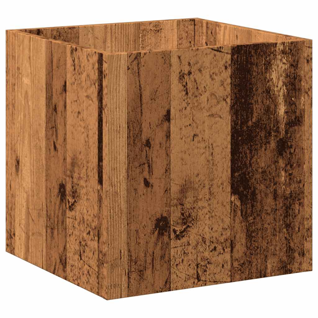 Jardinera De Madera Contrachapada Madera Vieja 40x40x40 Cm_0