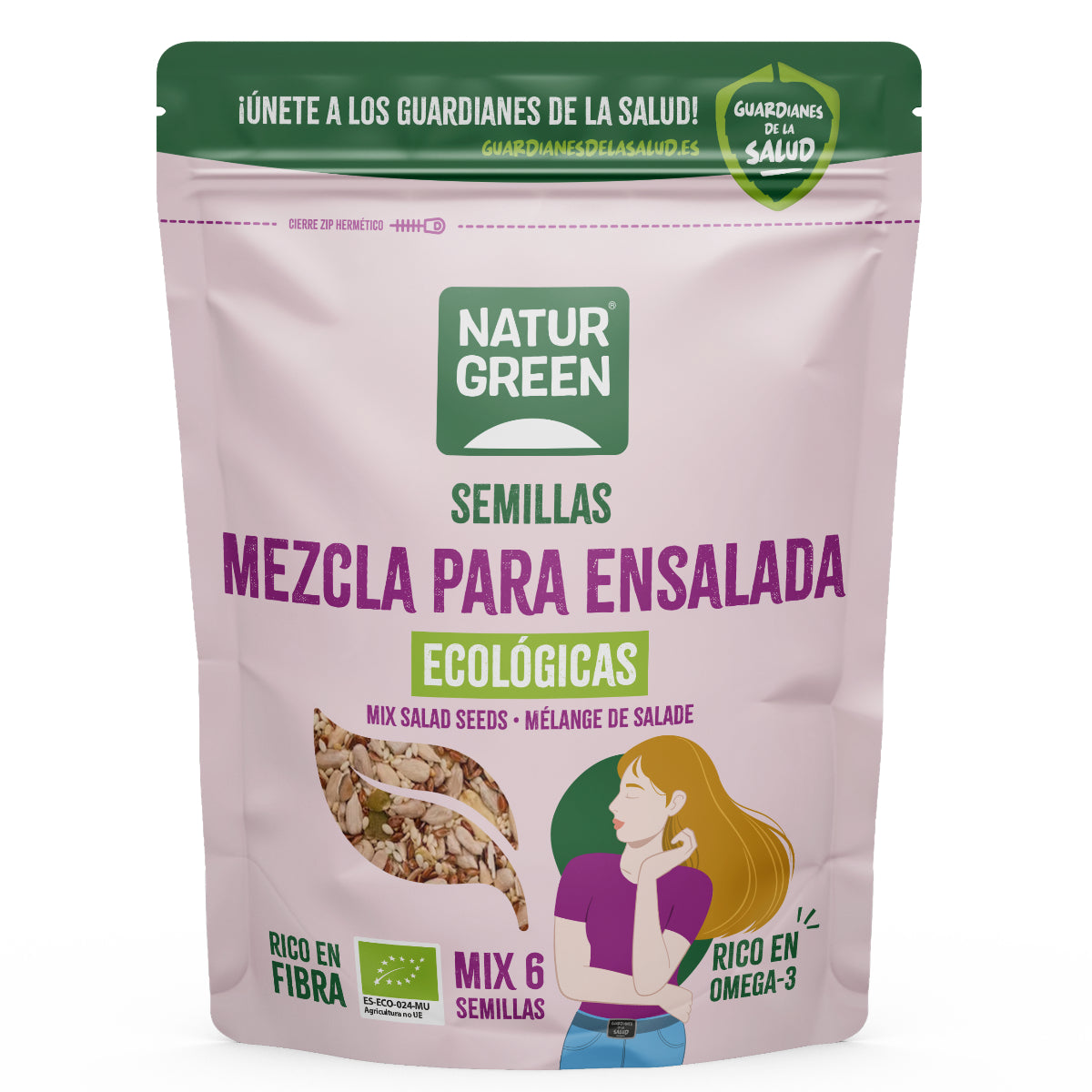 Mezcla 6 Semillas Ensalada, NaturGreen, 450g