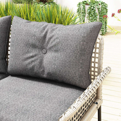Outsunny Conjunto De Jardín De Ratán Sintético De 5 Piezas Gris_3