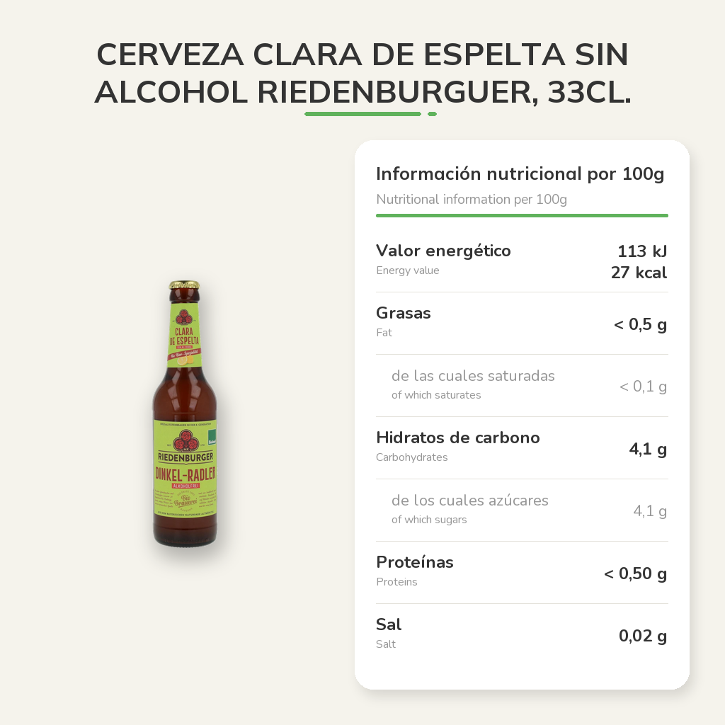 Información nutricional