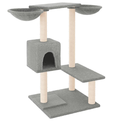Rascador Para Gatos Con Postes Gris Claro 82 Cm_0