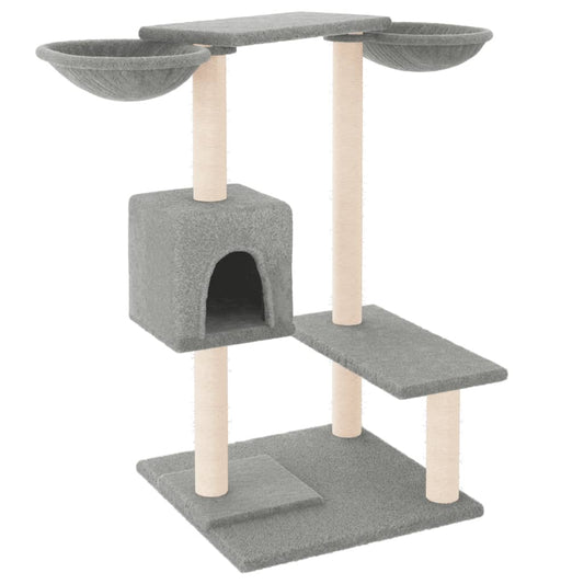 Rascador Para Gatos Con Postes Gris Claro 82 Cm_0