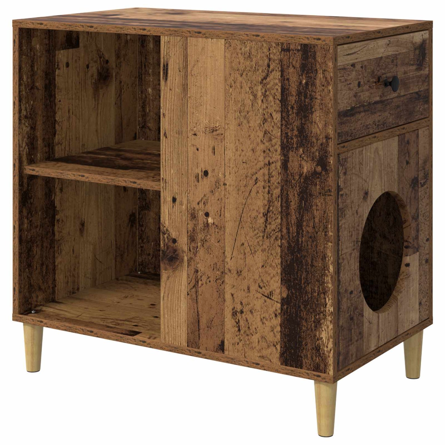 Casa Para Gatos Madera Vieja 72 X 42.5 X 70 Cm_0