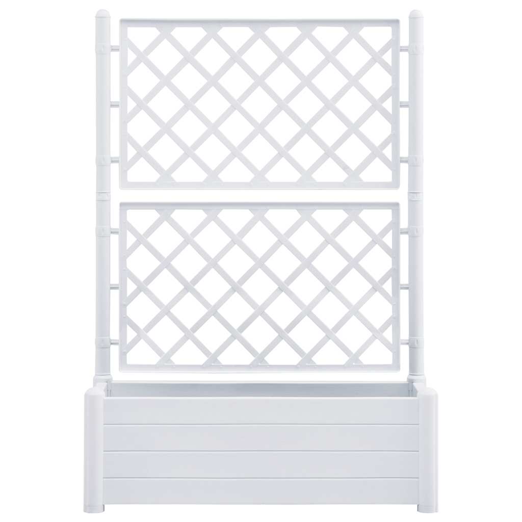 Jardinera Con Enrejado Pp Blanca 100x43x142 Cm_3