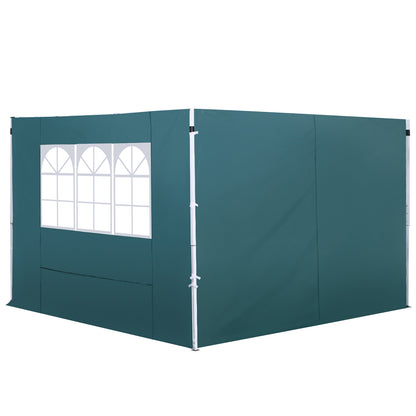 2 Paredes Parte Laterales De Carpa Plegable Outsunny Verde 300x200 Cm_1