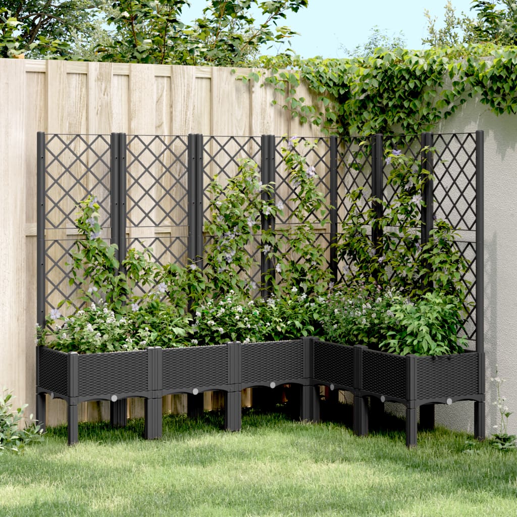 Jardinera Con Enrejado Pp Negro 160x120x142 Cm_1