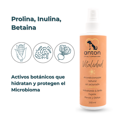 Acondicionador sin aclarado para el cuidado del pelaje de perros y gatos – Pack 3 x 200 ml_3