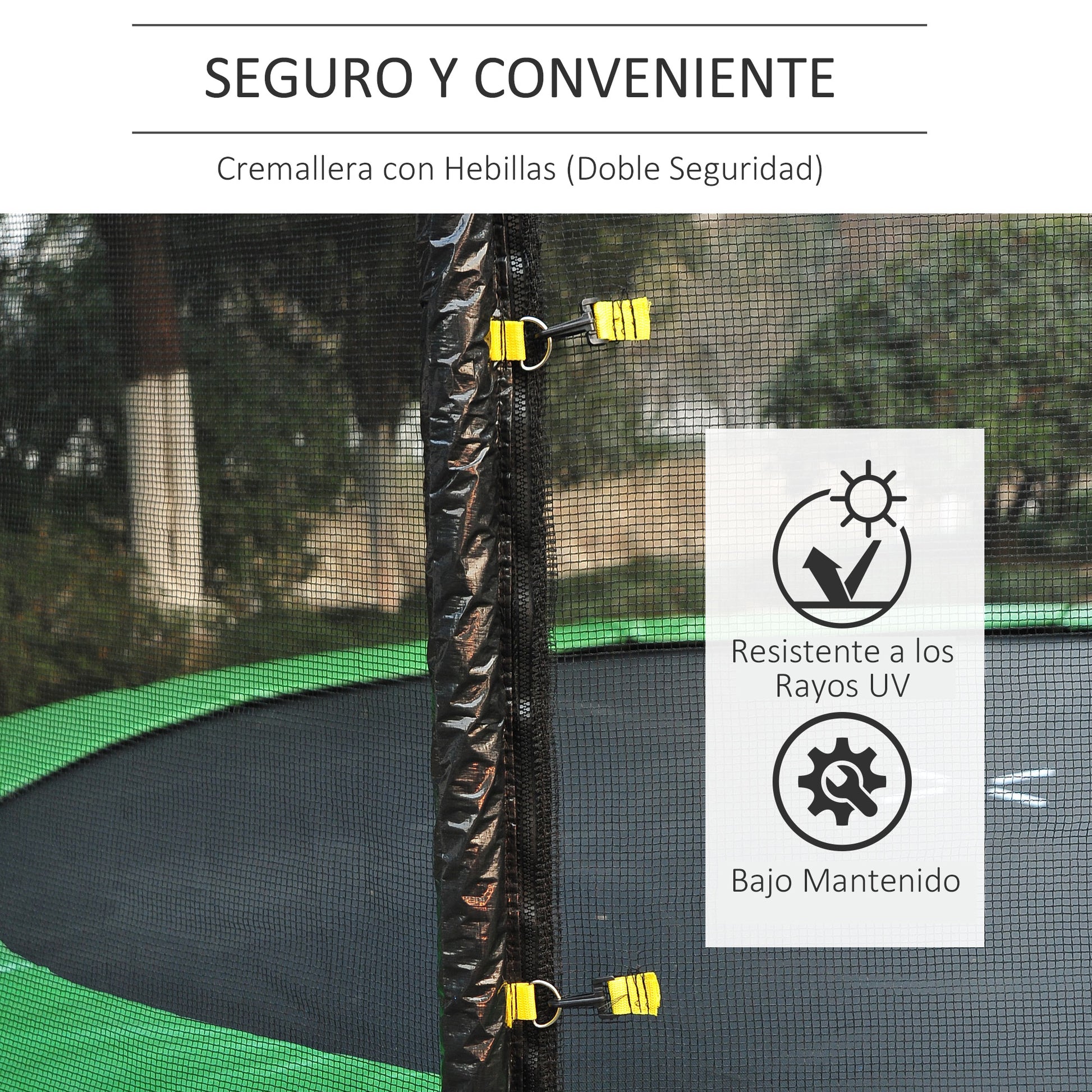 Homcom Red De Seguridad De Reemplazo Para Trampolín Redondo Ø305 Cm Negro_5
