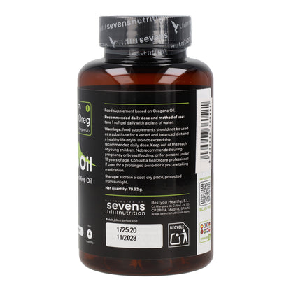 Aceite de Orégano 80% Carvacrol con AOVE Ecológico Sevens Nutrition 120 cápsulas