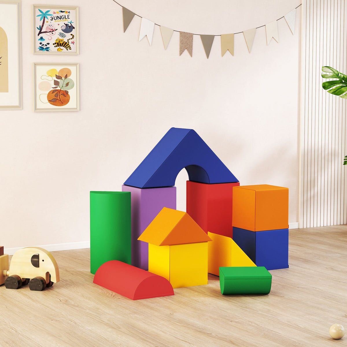 Bloques De Espuma Homcom Pu, Epe Multicolor 50x50x25 Cm_1