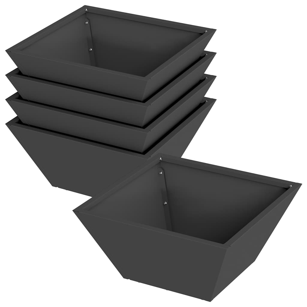Maceta Para Jardín 5 Pcs Negro 35 X 35 X 15 Cm_0