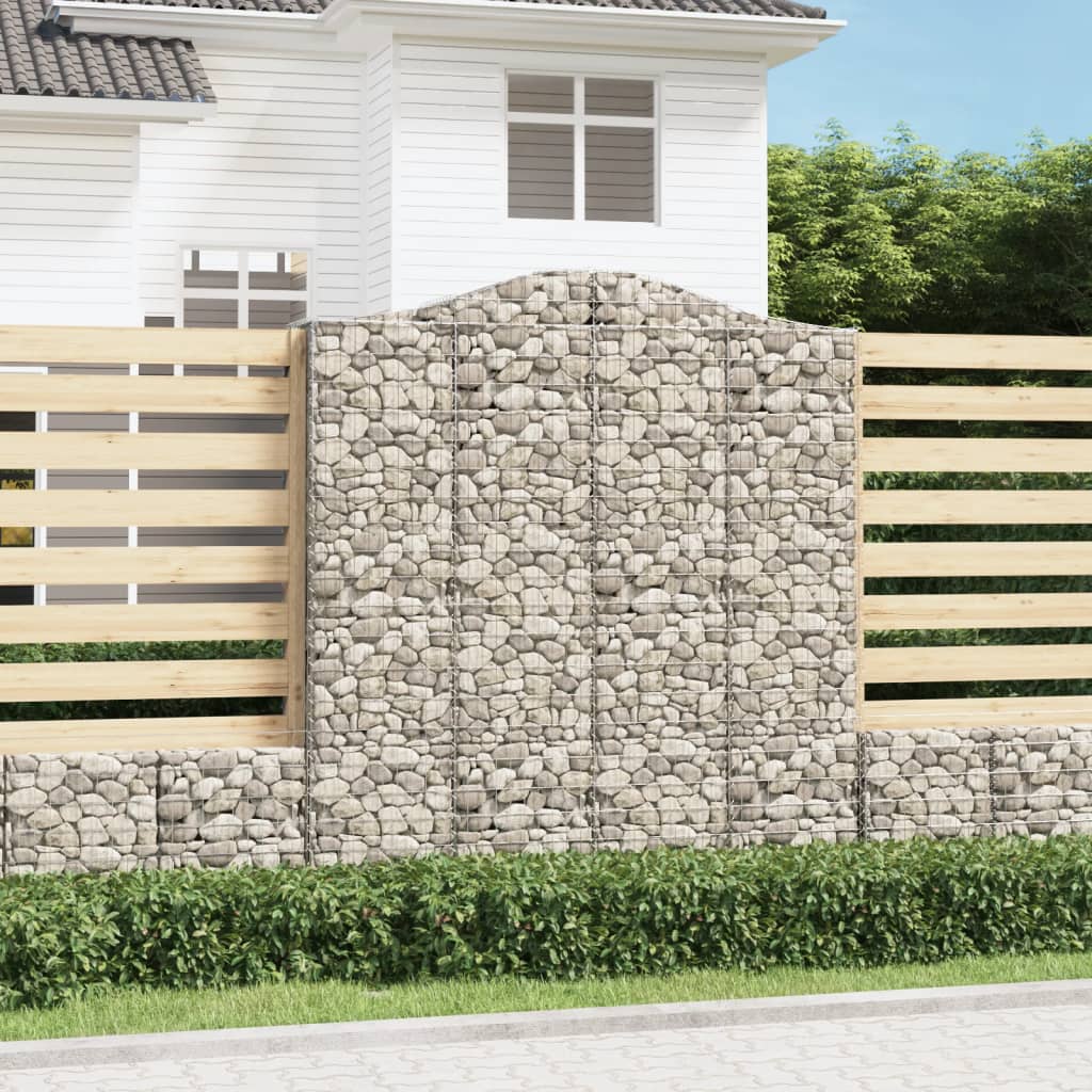 Cestas De Gaviones 2 Uds Forma De Arco Hierro 200x50x220/240 Cm_1