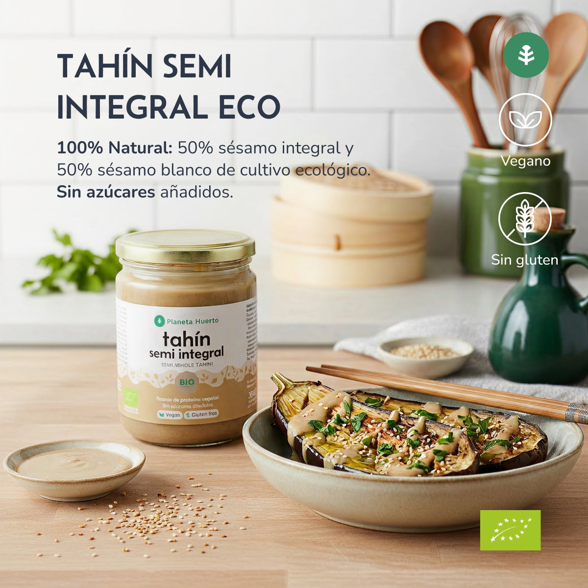 Pack 9x Tahín Semi Integral ECO Planeta Huerto 350g