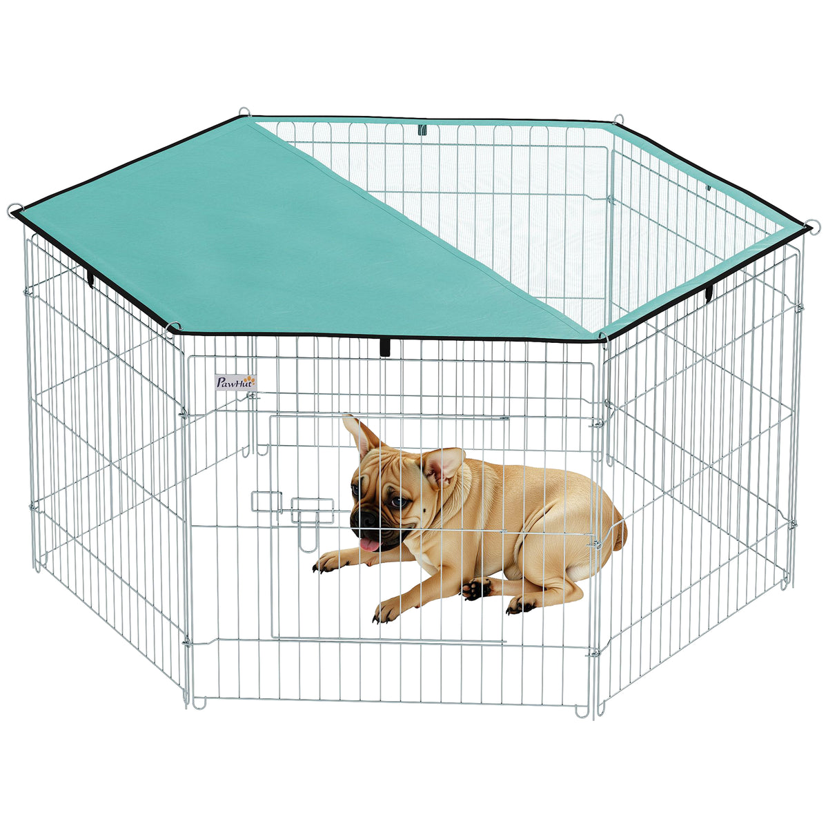 Pawhut Parque De Juegos Para Perros 6 Paneles 59x60 Cm Plegables Puerta Pestillo_0
