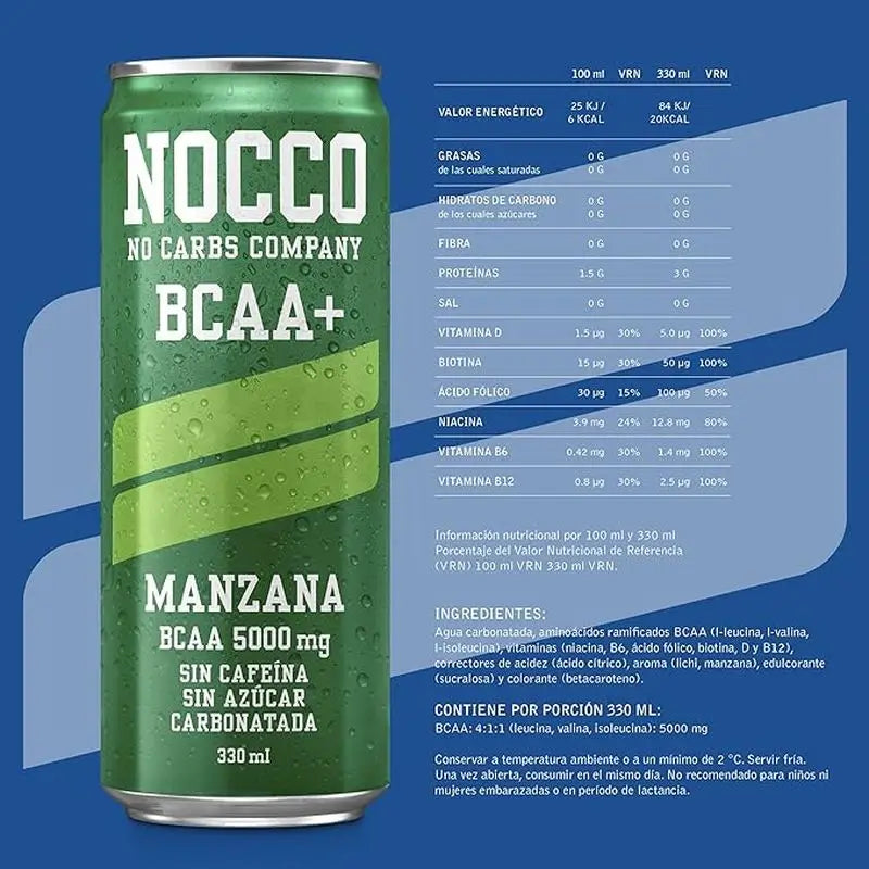 Bebida Energética Bcaa+ Manzana 330ml Nocco_1