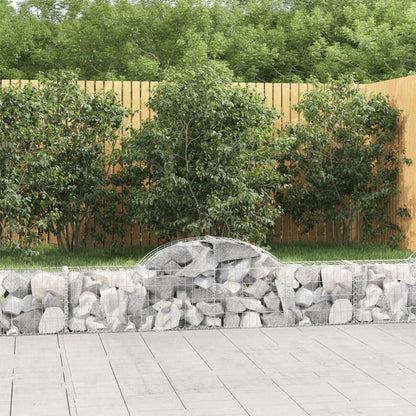 Cestas De Gaviones 13 Uds Forma De Arco Hierro 200x30x40/60 Cm_1