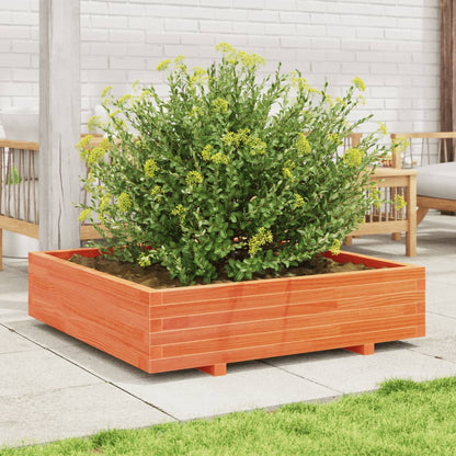 Jardinera De Madera Maciza De Pino Marrón Cera 100x100x26,5 Cm_2