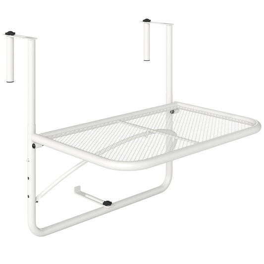 Mesa Colgante Balcón Outsunny Metal Blanco 60x56.5x45 Cm_0