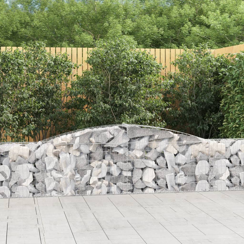 Cestas De Gaviones 6 Uds Forma De Arco Hierro 400x30x60/80 Cm_1