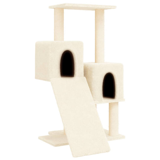 Rascador Para Gatos Con Postes De Sisal Color Crema 82 Cm_0