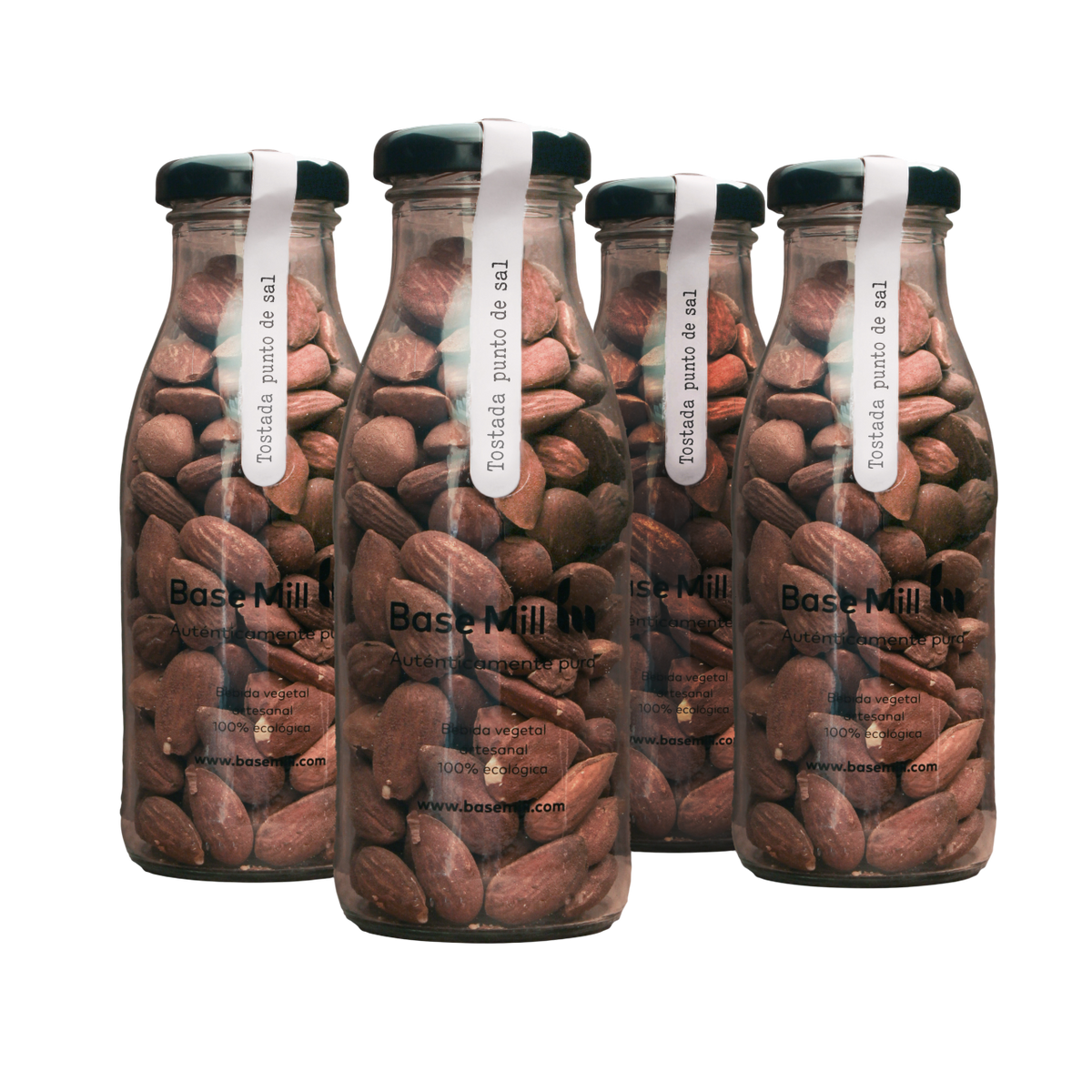 Pack Almendra Tostada Con Piel Y Sal Eco (4 Botellas 145g)._0