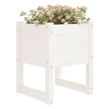 Jardinera Madera Maciza De Pino Blanco 40x40x52,5 Cm_2