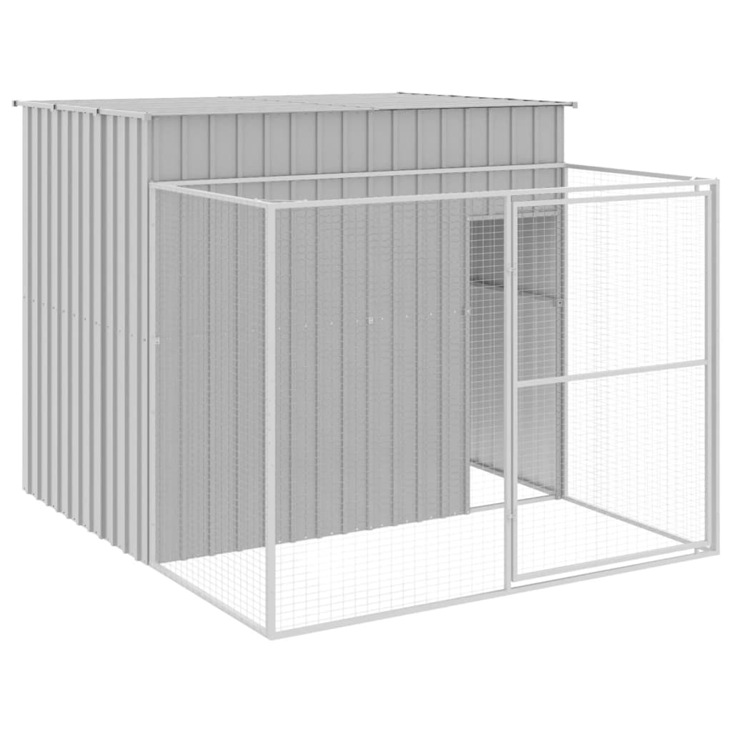 Caseta Perros Corral Acero Galvanizado Gris Claro 214x253x181cm_0