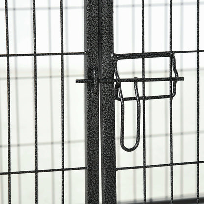 Pawhut Parque Para Perros De 12 Paneles Con 2 Puertas 80x60 Cm Gris_3