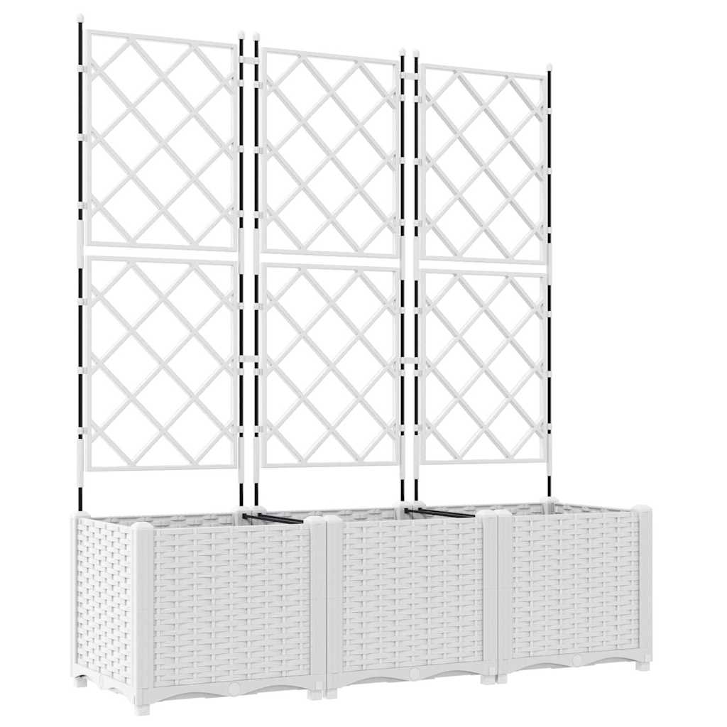 Macetero De Jardín 3 Uds. Blanco 120 X 40 X 143 Cm Pp_0